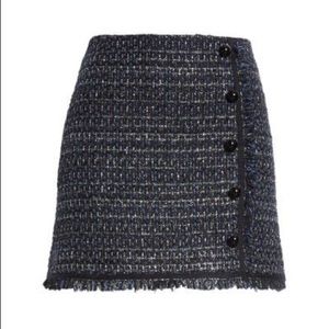 Veronica Beard Navy and Black Sparkle Tweed Mirabelle Skirt